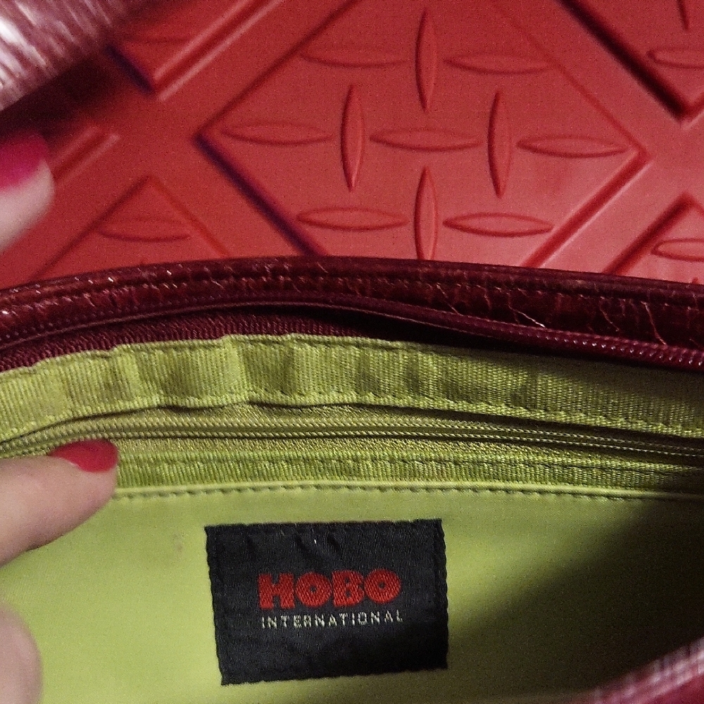 HOBO Rich Red Leather Clutch with Bow Accent - Picture 3 of 5